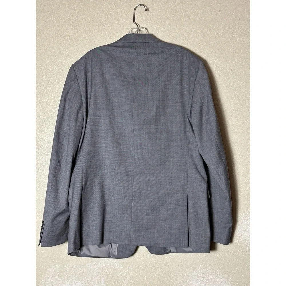 Calvin Klein 44R Slim Fit Heather Grey Suit Jacket Blazer Wool Blend